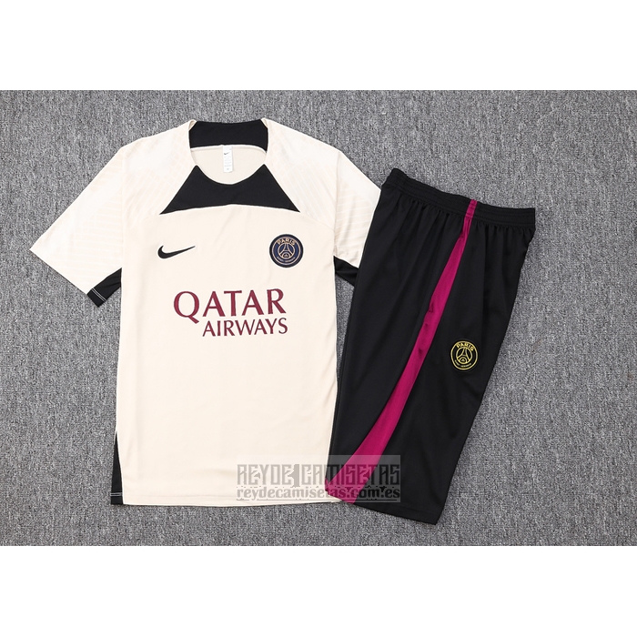 Chandal del Paris Saint-Germain Manga Corta 2023-2024 Albaricoque - Pantalon Corto